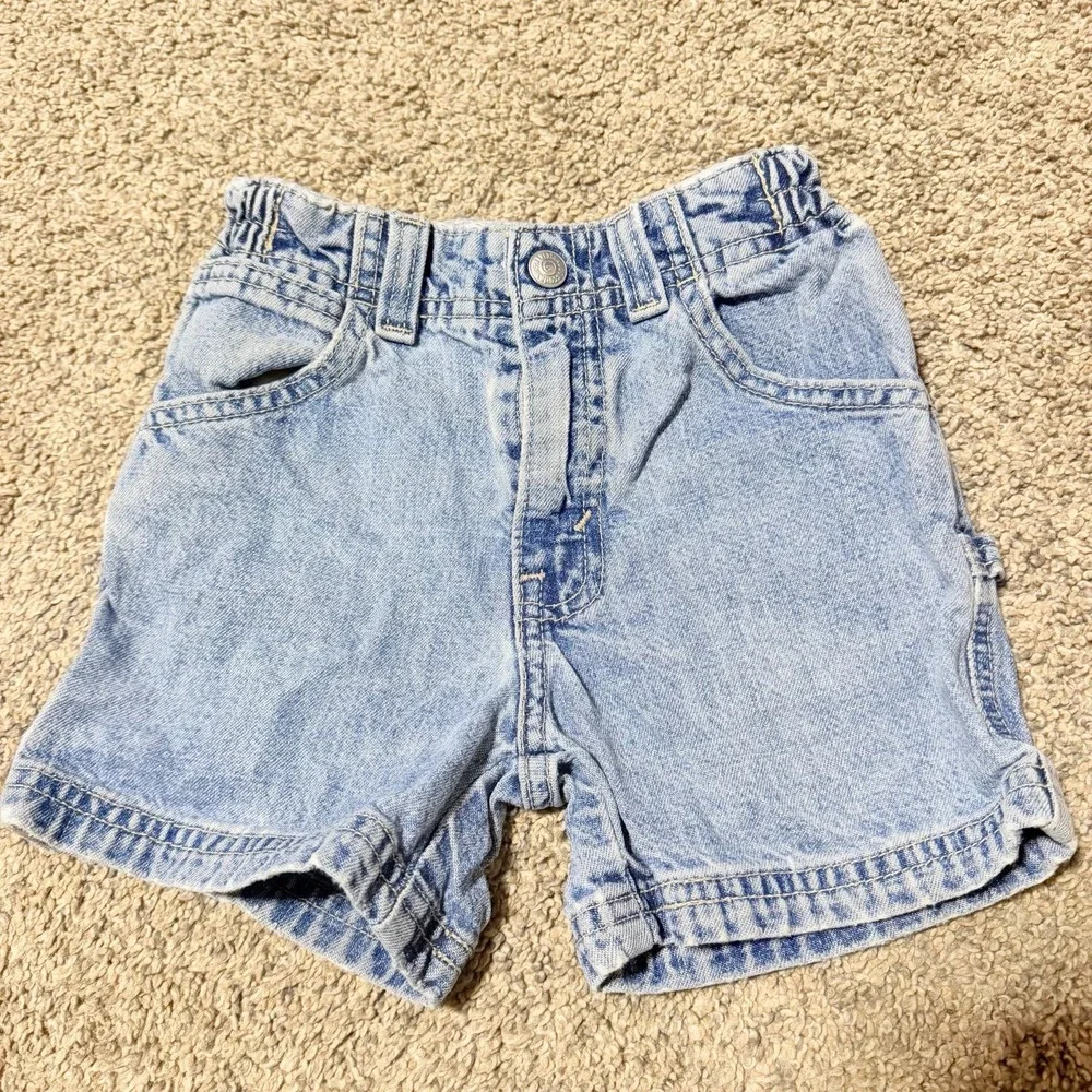 Vintage‎ Levi's Toddler Denim Carpenter Shorts Size 4 Light Wash USA Style